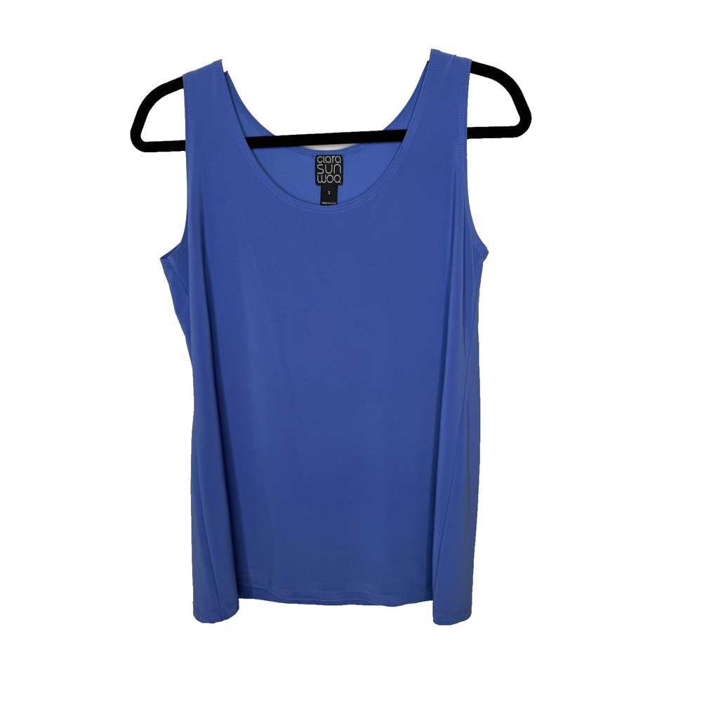 Clara Sun Woo Women’s Sleeveless Top Small Royal Blue Soft Stretch Pullover